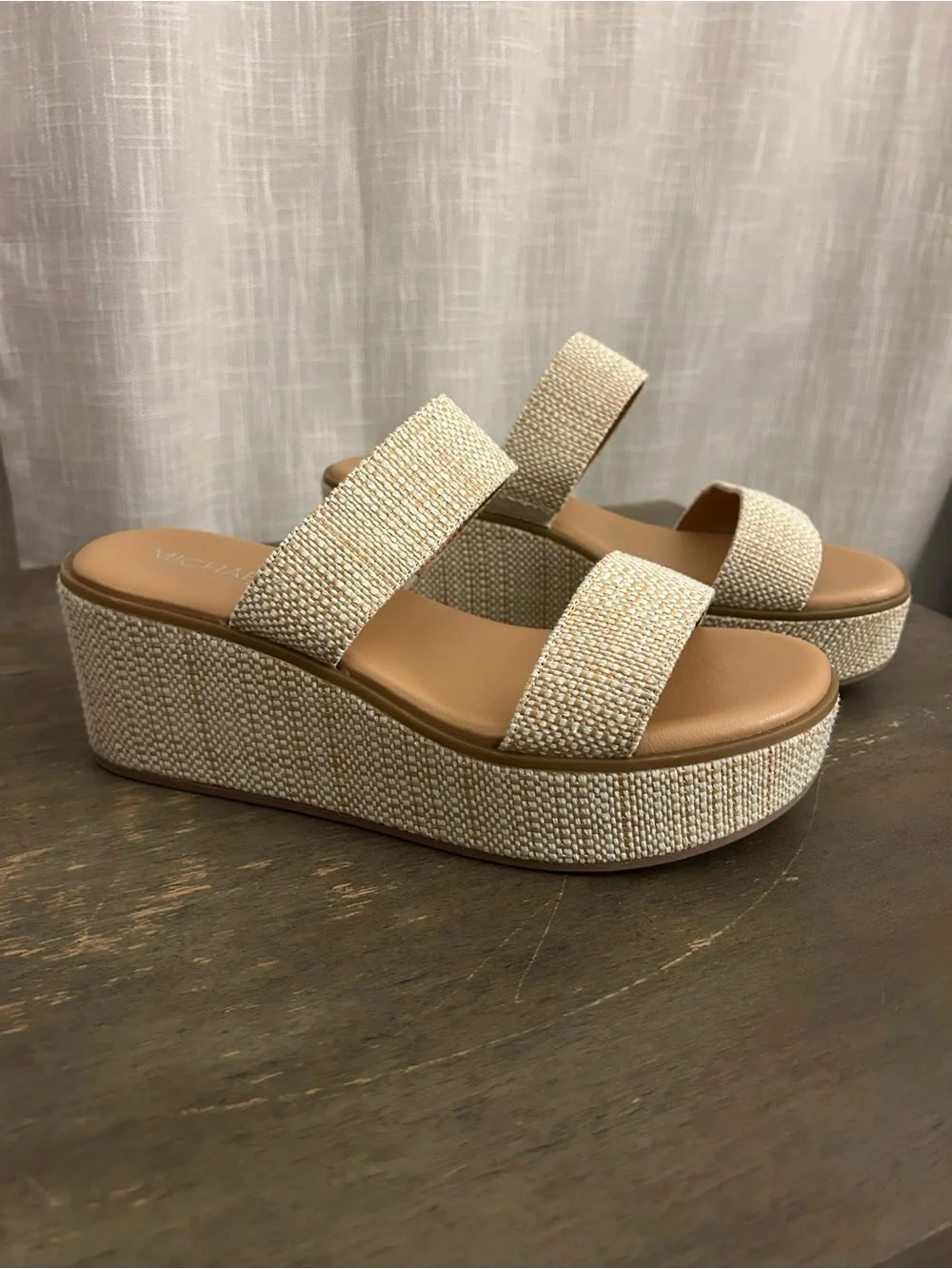 Michael by Michael Shannon Pierre Women's Wedge Single Strap Sandal Size 10